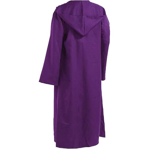 Odziezet Herren Umhang mit Kapuze Damen Mittelalter Mantel Mann Halloween Cosplay Costume Herr Weihnachten Kapuzenumhang Erwachsene Hoodies Robe Kostüme Männer Karneval Kapuzenrobe (Violett,L) von Odziezet