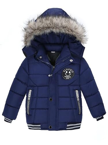 Odziezet Jungen Winterjacke Baby Steppjacke mit Kapuze Windjacke dick Mantel 1-5 Jahre alt von Odziezet