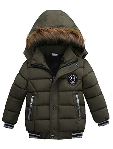 Odziezet Jungen Winterjacke Baby Steppjacke mit Kapuze Windjacke dick Mantel 1-5 Jahre alt von Odziezet