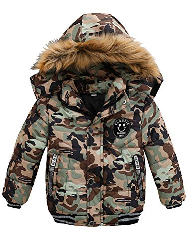 Odziezet Jungen Winterjacke Baby Steppjacke mit Kapuze Windjacke dick Mantel 1-5 Jahre alt von Odziezet