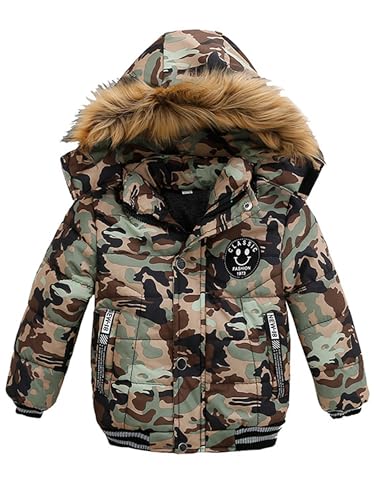 Odziezet Jungen Winterjacke Baby Steppjacke mit Kapuze Windjacke dick Mantel 1-5 Jahre alt von Odziezet