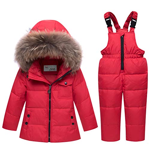 Odziezet Kinder Mädchen Schneeanzüge Wintermantel Skihose Kapuzenjacke Schneehosen Jungen Schneekleidung Set 9 Monate-5 Jahre alt von Odziezet