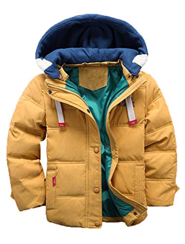 Odziezet Kinder Mantel Junge Daunenjacken Trenchcoat Mädchen Winterjacke mit Kapuze 4-11 Alter von Odziezet