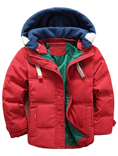 Odziezet Kinder Mantel Junge Daunenjacken Trenchcoat Mädchen Winterjacke mit Kapuze 4-11 Alter von Odziezet