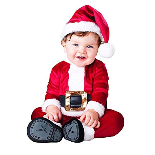 Odziezet Kostüm Baby Weihnachten Overall Weihnachtsmann Strampler Weihnachtskostüm Unisex Spielanzug von Odziezet