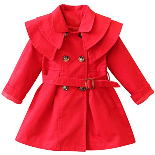 Odziezet Windjacke für Mädchen Mantel Herbst Winter Klassische Jacke Klein mädchen Lang Baumwolle Trenchcoat 4-5 Alter von Odziezet