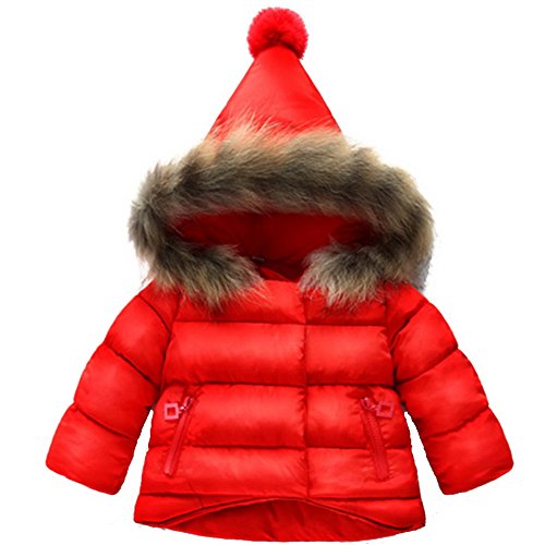 Odziezet Winter Mantel Winterjacke Mädchen Jung Neugeborenes kleikind babay Oberbekleidung verdickte mit spitzer Kapuze Pelzkragen Trenchcoat Outerwear Steppjacke warm Winddicht von Odziezet