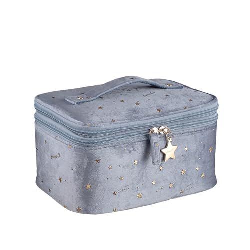 Oenothera Kosmetikbeutel mit Fächern, Reise Kosmetiktasche, Kosmetiktasche Damen, Groß Kapazität Kosmetiktasche, für Damen（Blau） von Oenothera