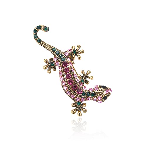 Oenothera Kristall Eidechsen Brosche, Retro Eidechse Brosche, Kristall Gecko Brosche Pin, Für Männer Frauen Strass Schmuck Nützlich und praktisch von Oenothera
