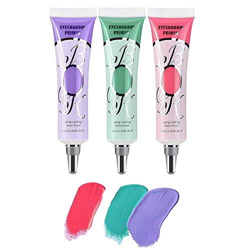 3 Colors Eyeshadow Makeup Primer, Ofanyia Liquid Eyeshadow Primer Matte Eyeshadow Primer Base, Waterproof Smudge-proof Long Lasting Eyeshadow Cream Eye Makeup (Set B - 3 Colors) von Ofanyia