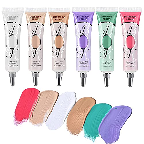 6 Colors Eyeshadow Makeup Primer, Ofanyia Liquid Eyeshadow Primer Matte Eyeshadow Primer Base, Waterproof Smudge-proof Long Lasting Eyeshadow Cream Eye Makeup (6 Colors) von Ofanyia