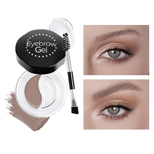 Ofanyia 2 In 1 Eyebrow Gel Brow Pomade Set, Waterproof Tinted Brow Gel & Clear Eyebrow Setting Gel with Brushes, Longlasting Smudge Proof Eyebrow Eyeliner Cream Gel, Eyebrow Gel Filling & Shaping Brow for Eye Makeup von Ofanyia