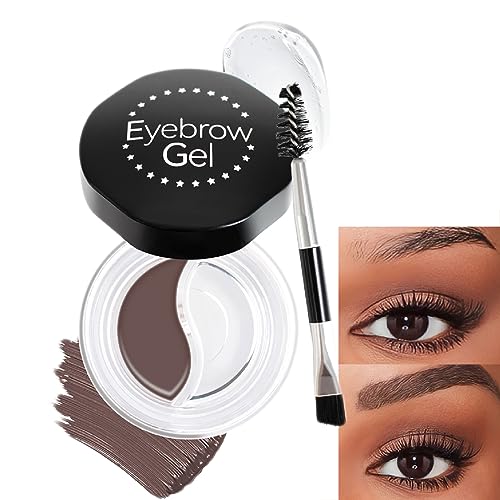 Ofanyia 2 In 1 Eyebrow Gel Brow Pomade Set, Waterproof Tinted Brow Gel & Clear Eyebrow Setting Gel with Brushes, Longlasting Smudge Proof Eyebrow Eyeliner Cream Gel, Eyebrow Gel Filling & Shaping Brow for Eye Makeup von Ofanyia