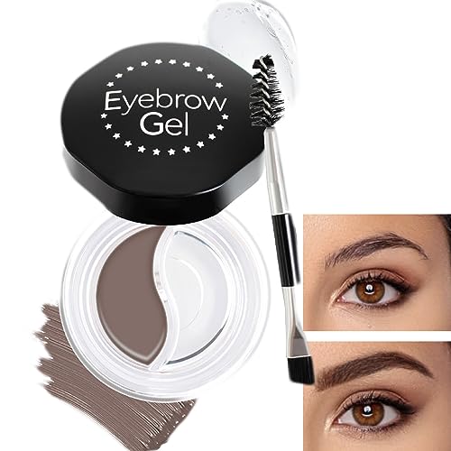 Ofanyia 2 In 1 Eyebrow Gel Brow Pomade Set, Waterproof Tinted Brow Gel & Clear Eyebrow Setting Gel with Brushes, Longlasting Smudge Proof Eyebrow Eyeliner Cream Gel, Eyebrow Gel Filling & Shaping Brow for Eye Makeup von Ofanyia