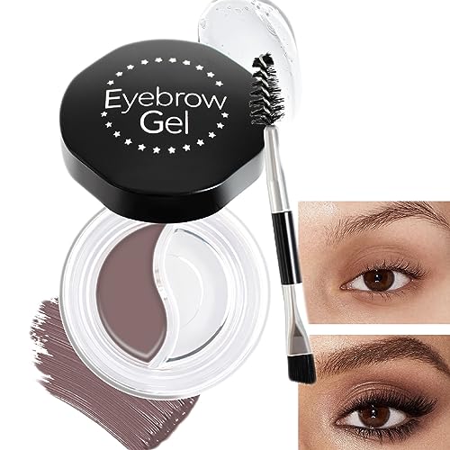 Ofanyia 2 In 1 Eyebrow Gel Brow Pomade Set, Waterproof Tinted Brow Gel & Clear Eyebrow Setting Gel with Brushes, Longlasting Smudge Proof Eyebrow Eyeliner Cream Gel, Eyebrow Gel Filling & Shaping Brow for Eye Makeup von Ofanyia