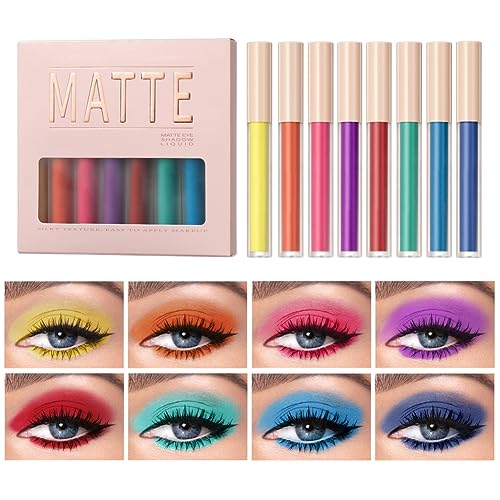 Ofanyia 8 Colors Matte Liquid Eyeshadow Set, Neutral Naked Creamy Eyeshadow, High-pigmented Long-lasting Quick Drying Smooth Eye Shadow for Eye Makeup (Set B) von Ofanyia