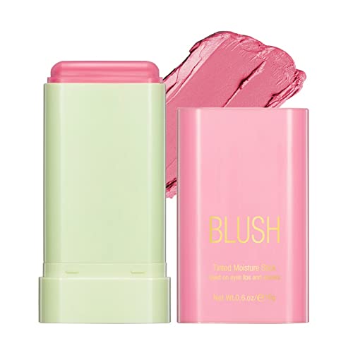 Ofanyia Cream Blush Stick, Unique Roating Design Multi-Use Blush Stick for Lip and Cheek Tint, Lightweight Easy to Blend Natural Cream Blusher, Velvet Matte Texture Blush Face Stick (01# Shy Pink) von Ofanyia