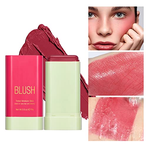 Ofanyia Cream Blush Stick, Unique Roating Design Multi-Use Blush Stick for Lip and Cheek Tint, Lightweight Easy to Blend Natural Cream Blusher, Velvet Matte Texture Blush Face Stick (02# Hot Red) von Ofanyia