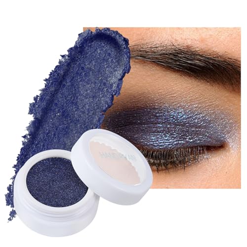 Ofanyia Creme Eyeshadow, Mashed Potato Pearlescent Monochrome Eyeshadow, High Pigmented Shimmer Cream Eyeshadow, Long-lasting Polarized Light Not Smudged Eye Shadow (04# Navy Blue) von Ofanyia