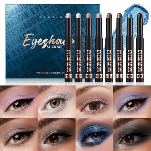 Ofanyia Eyeshadow Stick, Shimmer Matte Eye Shadow Crayon Eye Brightener Stick, Smooth Texture Cream Eyeshadow Pen, Long Lasting Waterproof Hypoallergenic Eye Shadow Pencil Gift Set (SET C) von Ofanyia