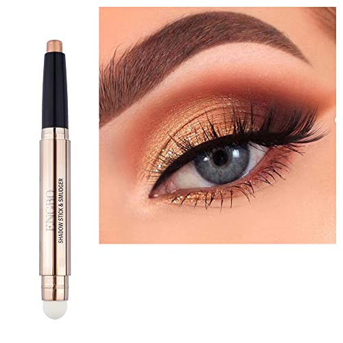 Ofanyia Eyeshadow Sticks, 2 in 1 Cream Shimmer Eye Shadow Pencil Crayon, Waterproof Long Lasting Eye Shadow Highlighter Stick, Double End Eyeshadow Pen with Sponge Brush von Ofanyia