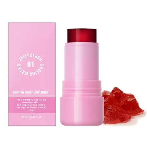 Ofanyia Milk Jelly Blush, Milk Cooling Water Jelly Tint Lip Gloss, Milk Jelly Tint, Natural Long Lasting Jelly Blush Stick, Sheer Lip & Cheek Stain (01#Poppy Pink, One Size) von Ofanyia