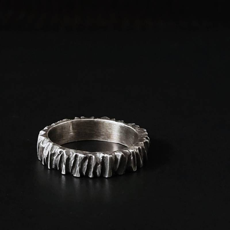Baumrinde Silber Ring, Handgefertigter Schmuck Für Frauen Und Männer von OfelinJewelry