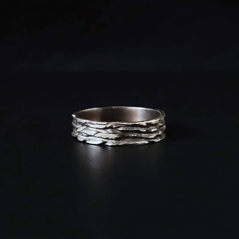Baumrinde Silber Ring, Handgefertigter Schmuck Für Frauen Und Männer von OfelinJewelry