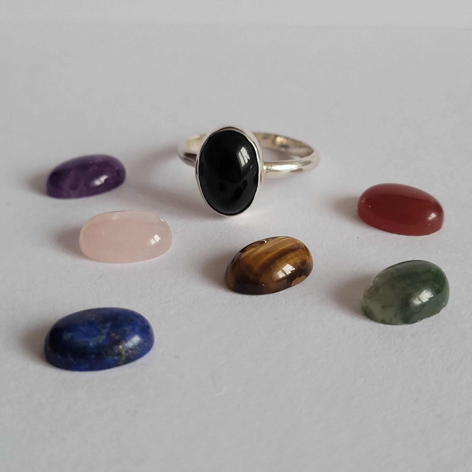 Handgemachte Sterling Silber Edelstein Ring | 1x1.5 cm von OfelinJewelry