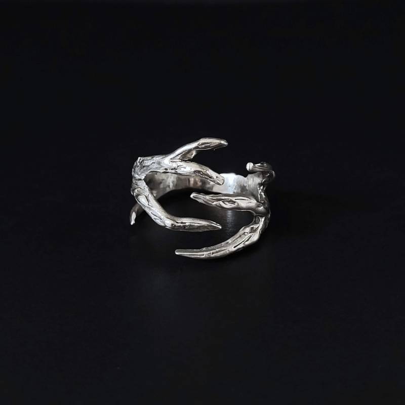 Reh Geweih Ring, Sterling Silber Handgefertigter Schmuck Für Frauen Und Männer von OfelinJewelry