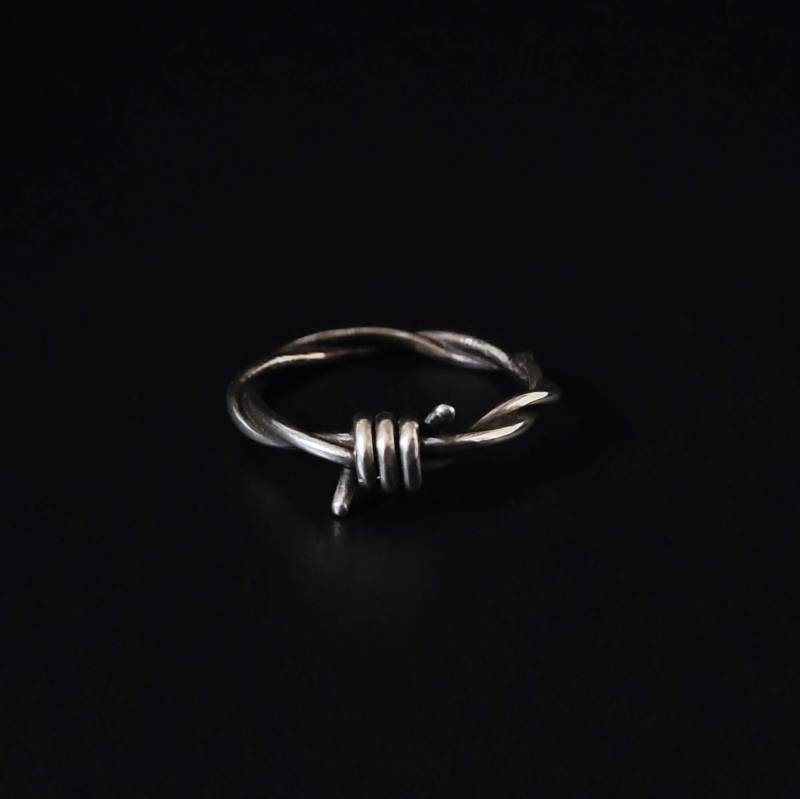 Stacheldraht Ring Aus Sterling Silber, Gothic Punk Silber Schmuck Für Frauen Und Männer von OfelinJewelry