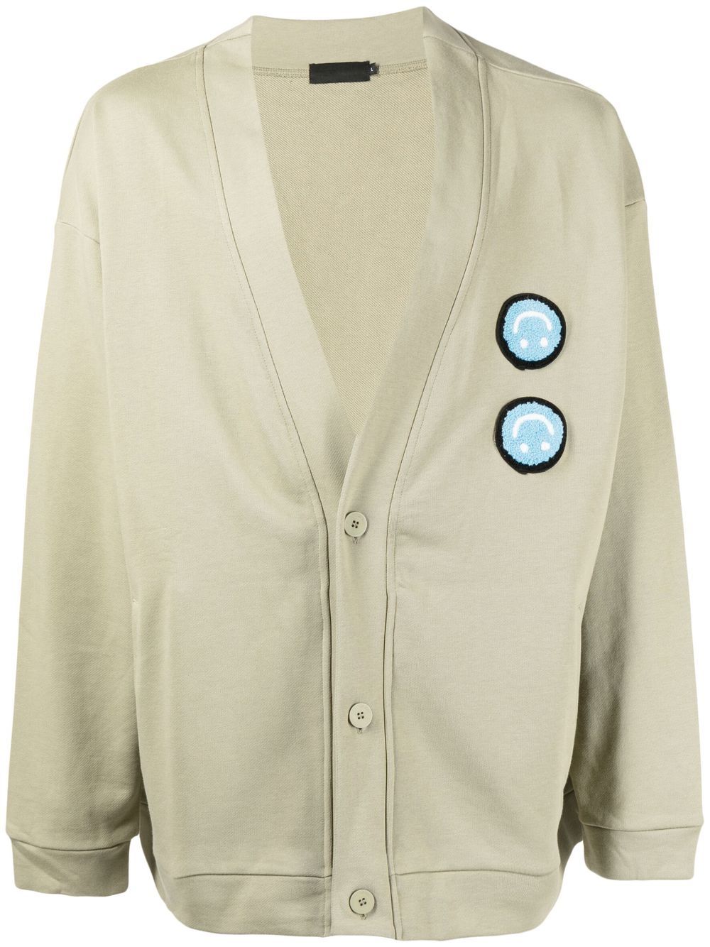 Off Duty Flak Cardigan mit Smiley-Patch - Grün von Off Duty