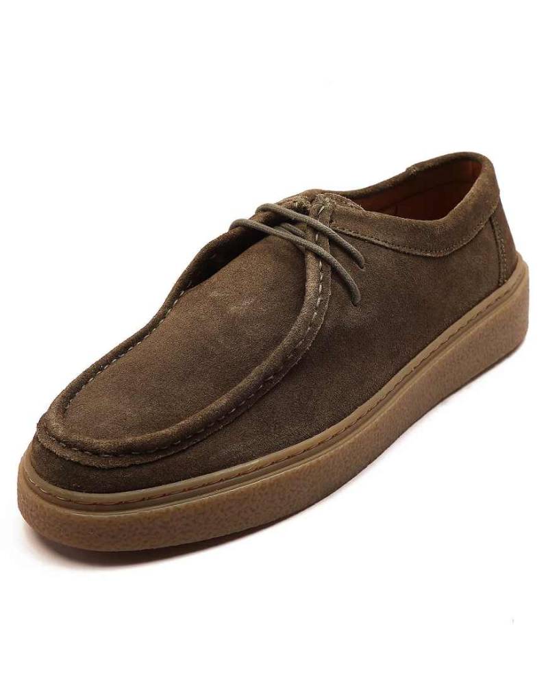 Off The Hook - Els - Legere Schnür-Bootsschuhe für Herren in Military-Grün aus Wildleder von Off The Hook