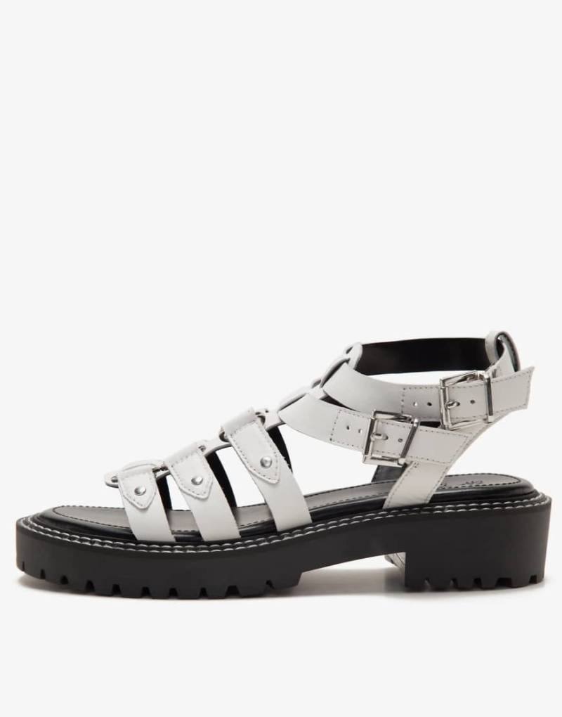 Off The Hook - Elverson - Western-Sandalen in Weiß mit Doppelriemen von Off The Hook