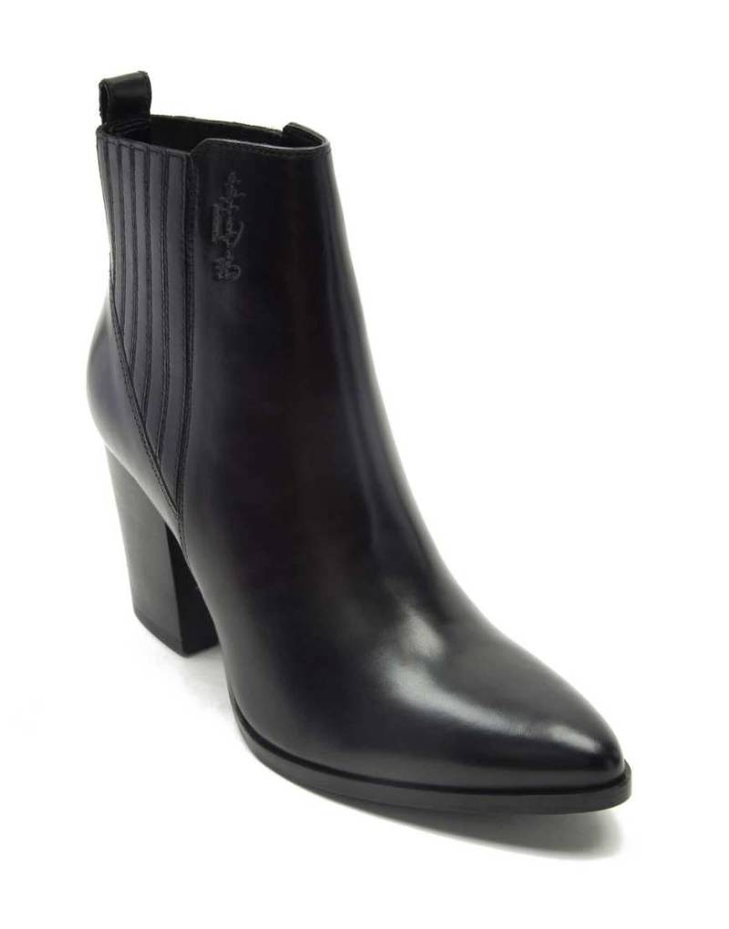 Off The Hook - Finsbury - Leder-Stiefeletten in Schwarz mit hohem Absatz von Off The Hook