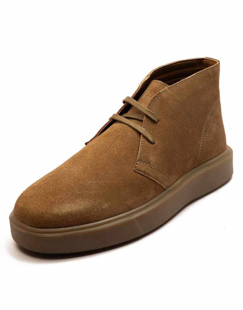 Off The Hook - Jethro - Legere Wildleder-Schnürstiefel in Dunkel-Taupe-Braun von Off The Hook