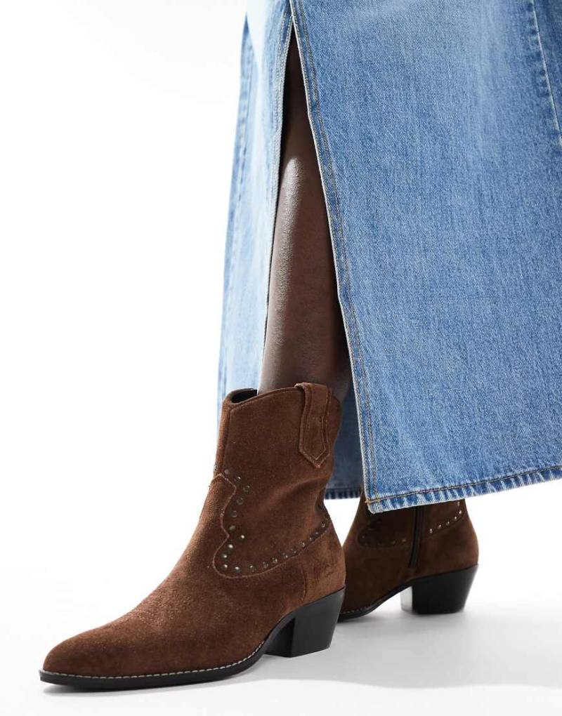 Off The Hook - Kensai - Ankle-Boots aus Leder in Schokoladenbraun von Off The Hook