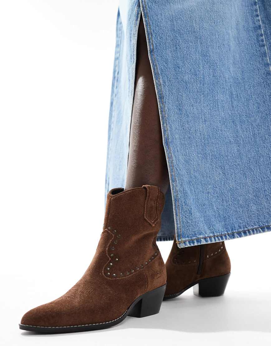 Off The Hook - Kensai - Ankle-Boots aus Leder in Schokoladenbraun von Off The Hook