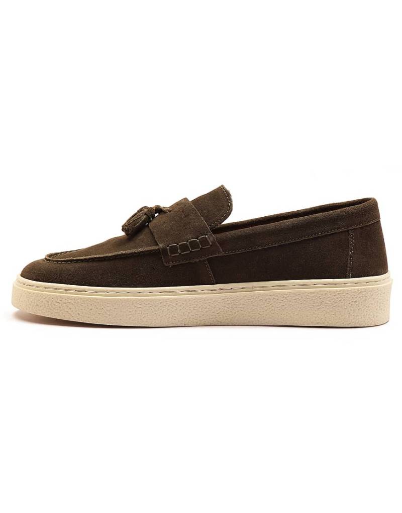 Off The Hook - Rory - Legere Slipper-Loafer aus Wildleder in Military-Grün mit Quasten von Off The Hook