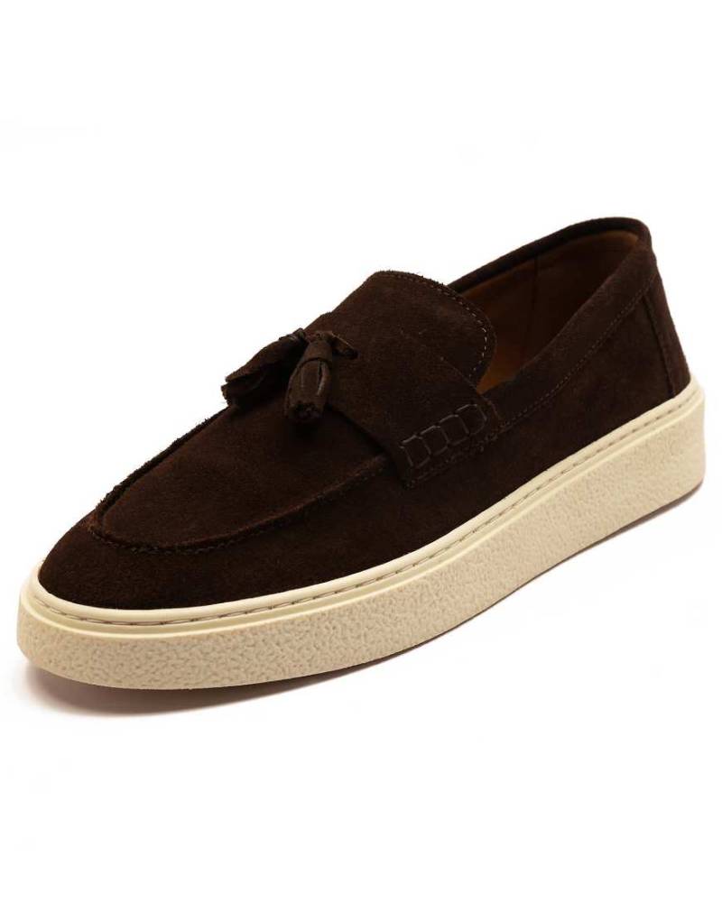 Off The Hook - Rory - Legerer Wildleder-Loafer in Braun mit Bommeln von Off The Hook