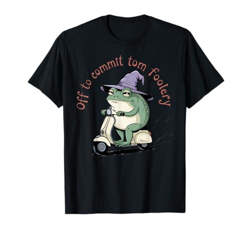 Off to Commit Tomfoolery Lustiger Frosch Humor Trend Männer Frauen T-Shirt von Off To Commit Tomfoolery Funny Frog Meme