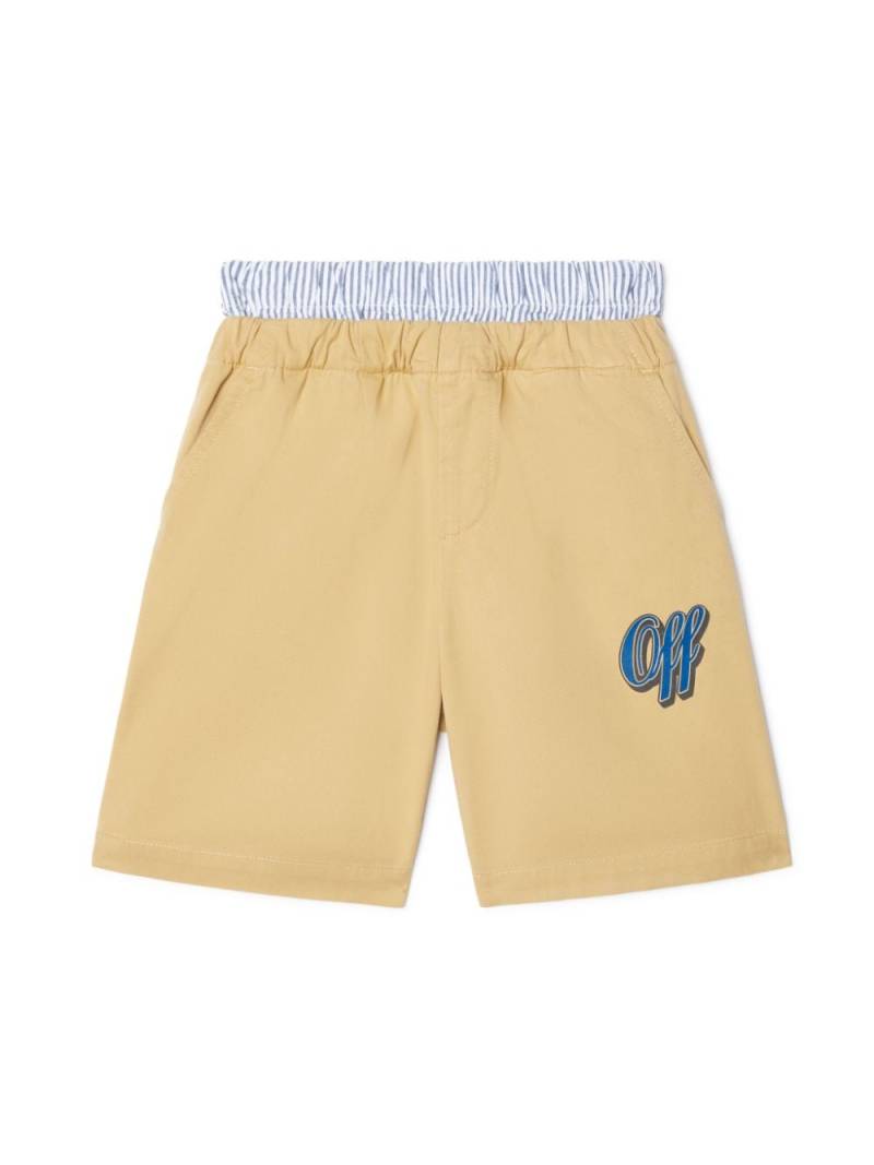 Off-White Kids Baseball Shorts mit Logo-Print - Nude von Off-White Kids