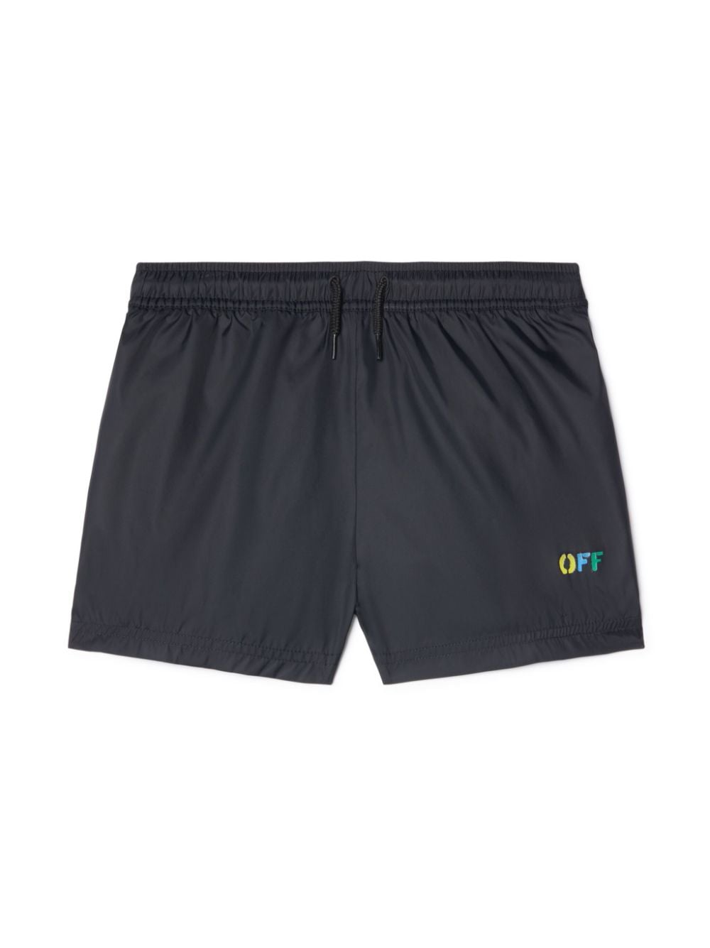 Off-White Kids Diag Rainbow Badeshorts - Schwarz von Off-White Kids