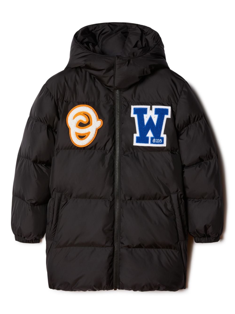 Off-White Kids Gefütterte Jacke mit Logo-Patch - Schwarz von Off-White Kids