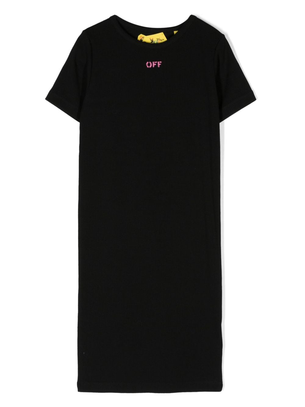 Off-White Kids Geripptes T-Shirt mit Logo-Stempel - Schwarz von Off-White Kids