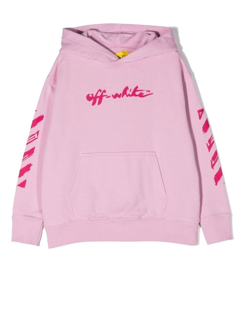 Off-White Kids Hoodie mit Logo-Print - Rosa von Off-White Kids