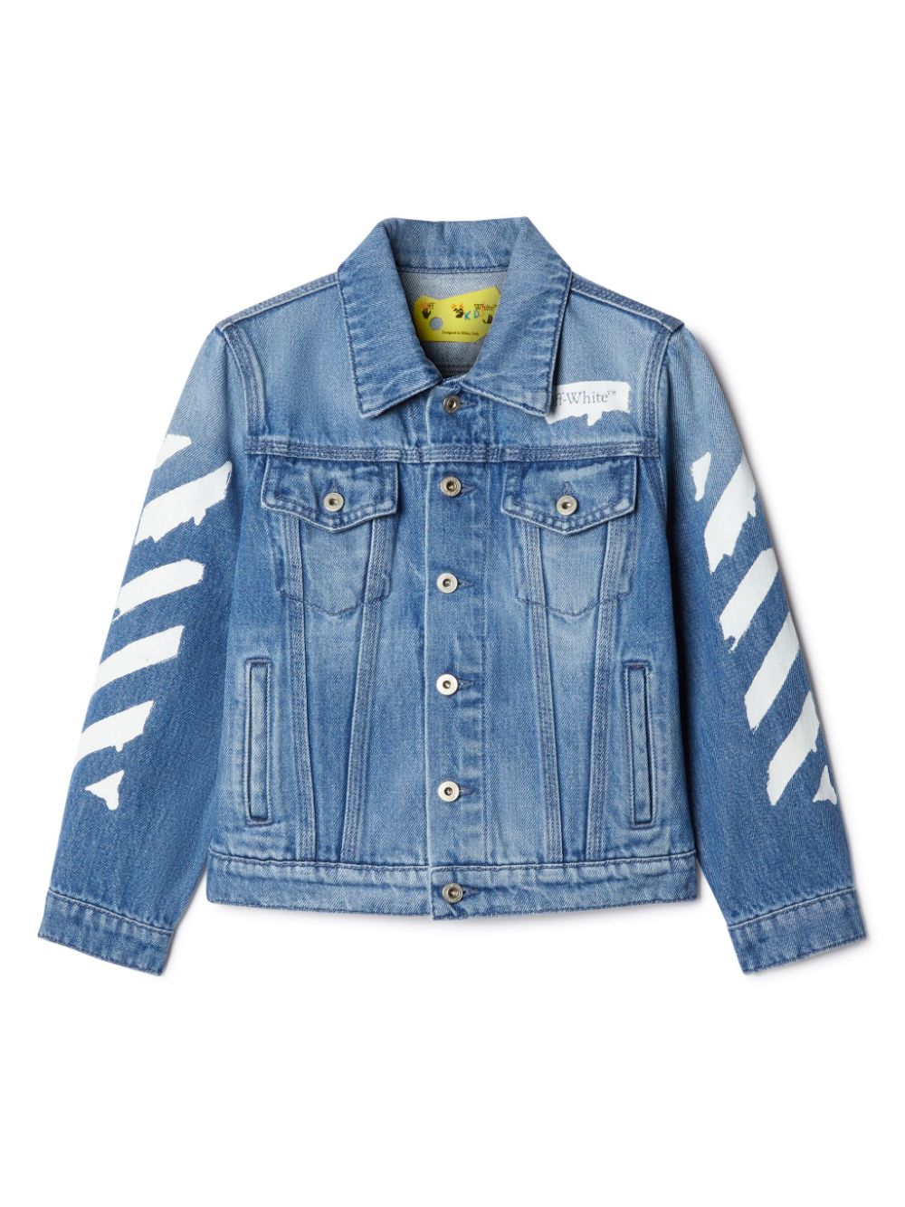 Off-White Kids Jeansjacke mit Malerei-Print - Blau von Off-White Kids