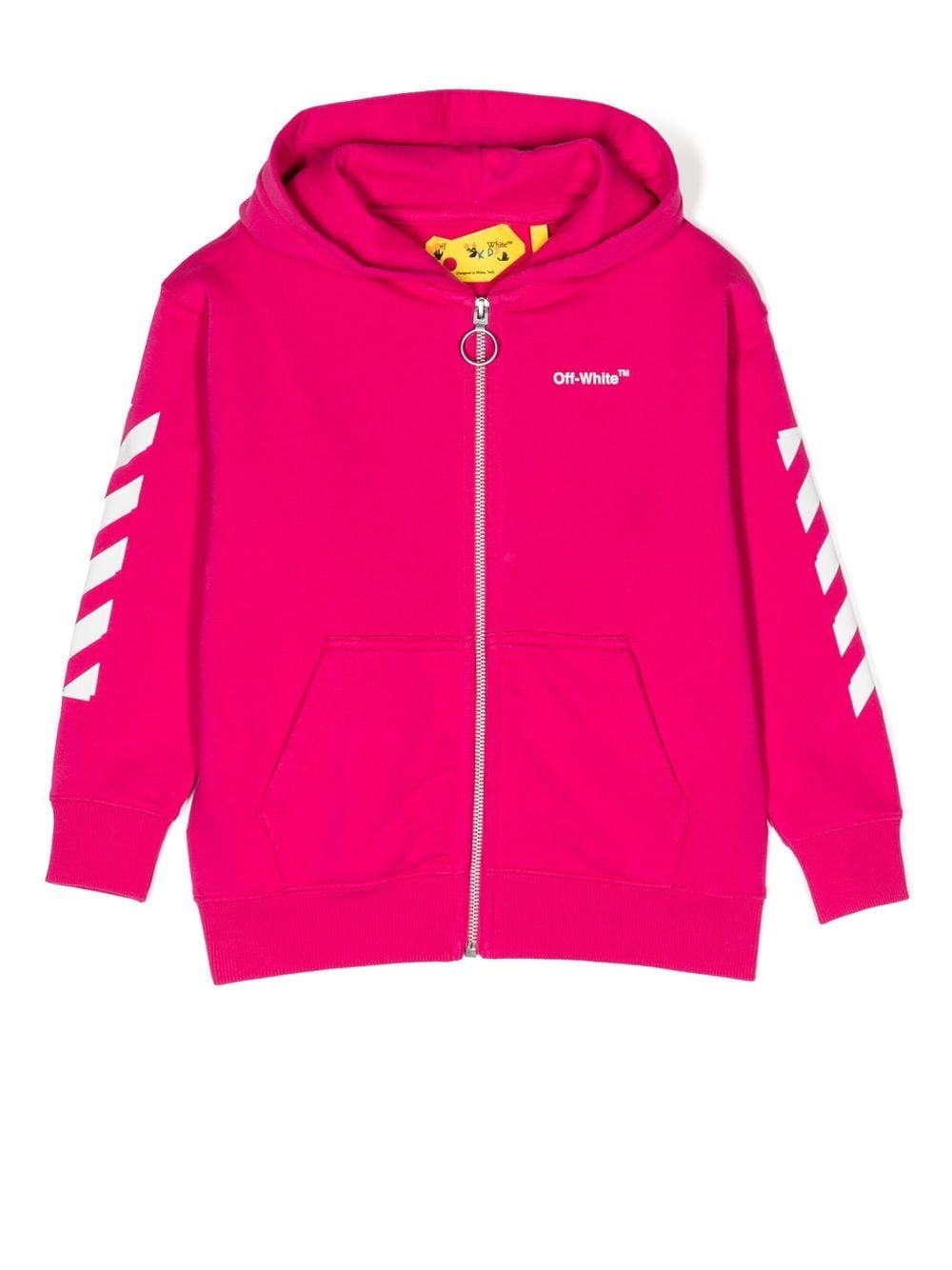 Off-White Kids Kapuzenjacke mit diagonalen Streifen - Rosa von Off-White Kids