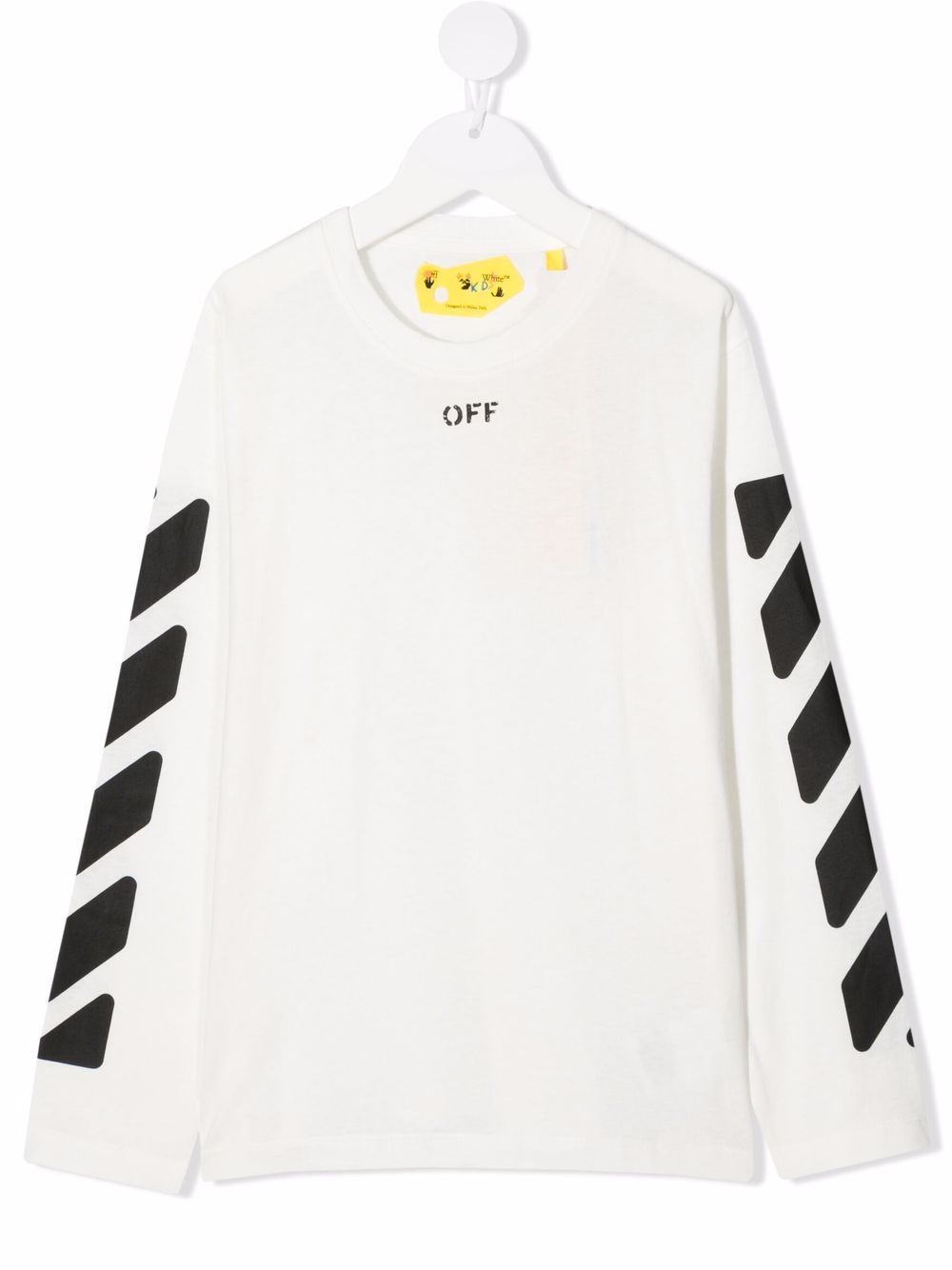 Off-White Kids Langarmshirt mit diagonalem Print - Weiß von Off-White Kids