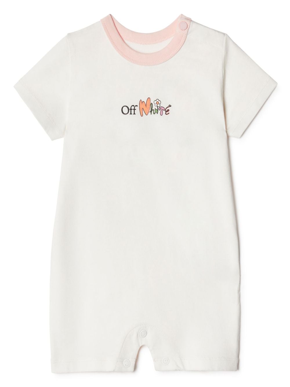 Off-White Kids Set aus Funny Flowers Strampler und Lätzchen - Weiß von Off-White Kids